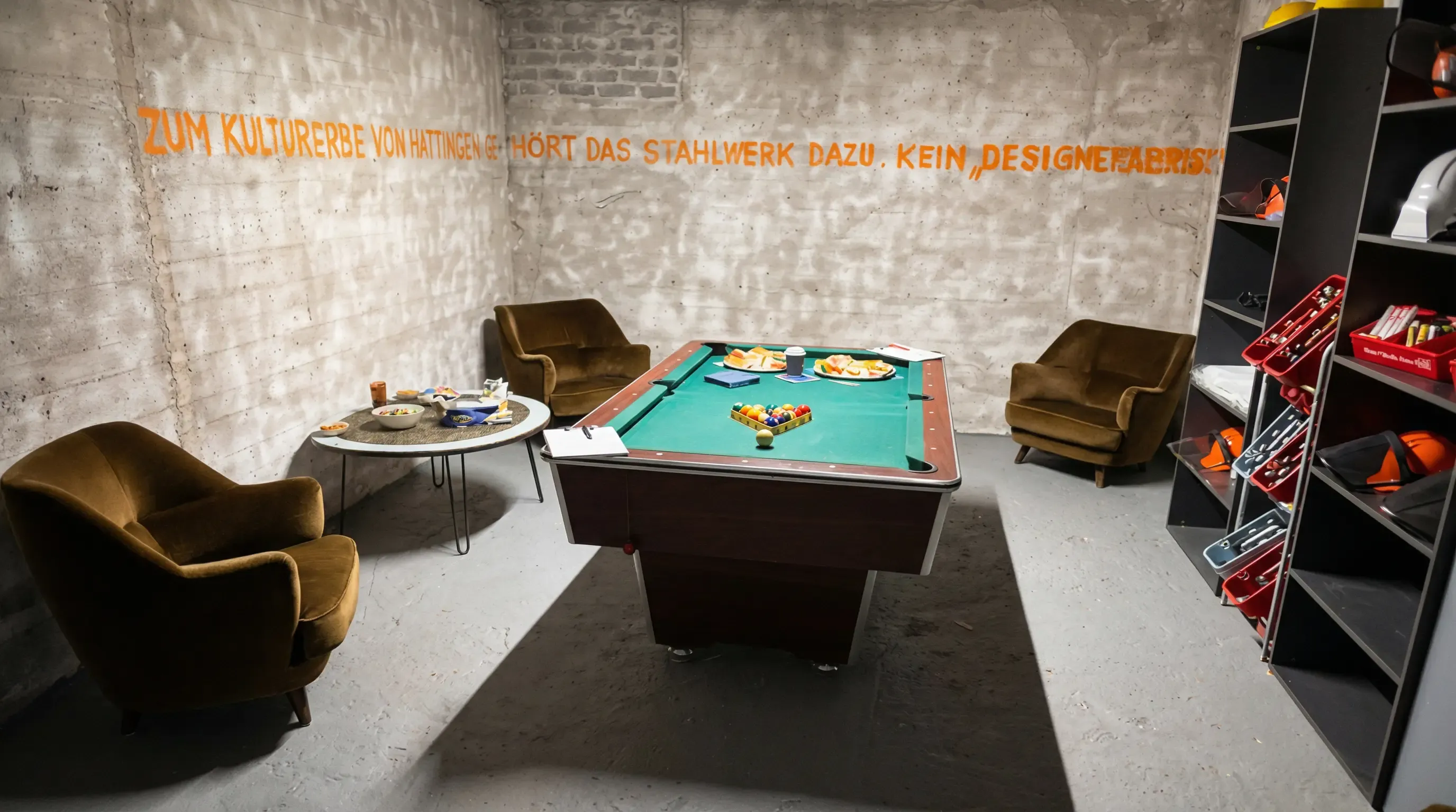 Lounge Bereich mit Billardtisch