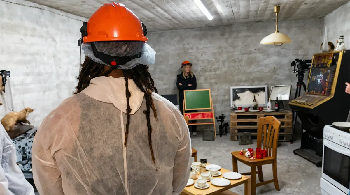 Person mit Schutzausrüstung