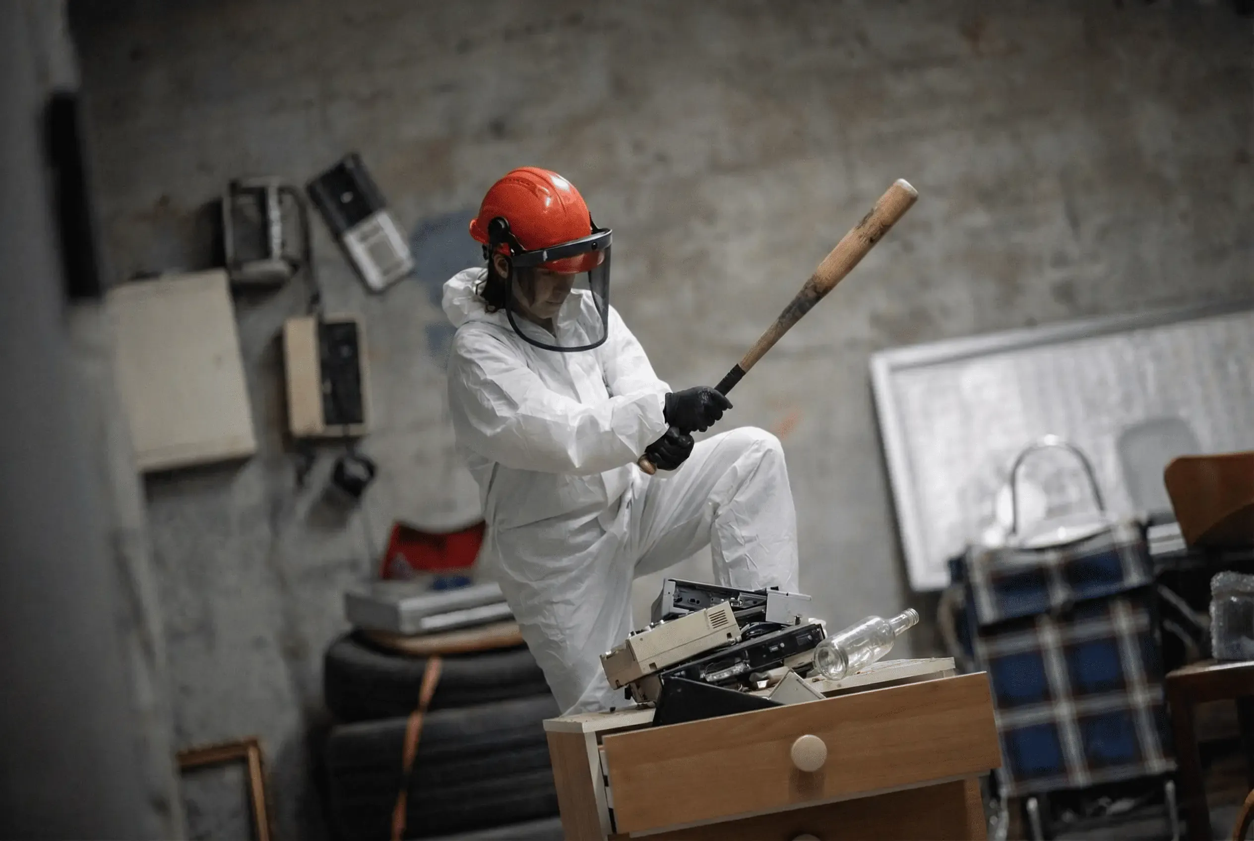 Teilnehmerin zerschlägt Elektronik